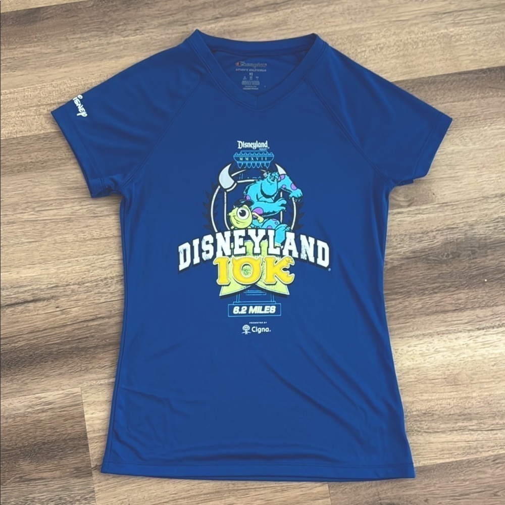 NWOT RunDisney Disneyland Monsters 10K Champion Running Top Shirt Blue XS